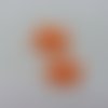 Lot de 2 fleurs a pois en tissu 27mm orange