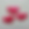 Lot de 3 appliques coeur satin rose fuchsia
