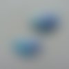 Lot de 2 appliques coeur matelassé et fleur  bleu 32mm