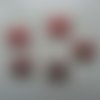 Lot de 5 etoiles en tissu 20mm rouge