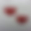 Lot de 2 coeurs en tissu de 20mm rouge