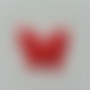 Double papillon voile et perle 45mm rouge