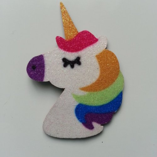 Applique licorne pailletée 36*53mm