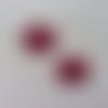 Lot de 2 étoiles en tissu de 20mm rose fuchsia