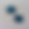 Lot de 2 étoiles en tissu de 20mm bleu turquoise
