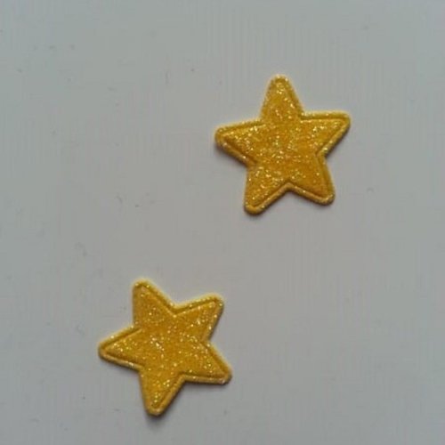 Lot de 2 étoiles en tissu de 20mm jaune