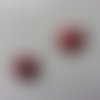 Lot de 2 étoiles en tissu matelassé et pailleté de 25mm rouge