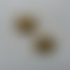 Lot de 2 étoiles en tissu matelassé et pailleté de 25mm doré, or