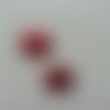 Lot de 2 étoiles en tissu matelassé de 25mm rouge