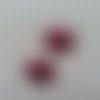 Lot de 2 étoiles en tissu matelassé et pailleté de 25mm rose fuchsia