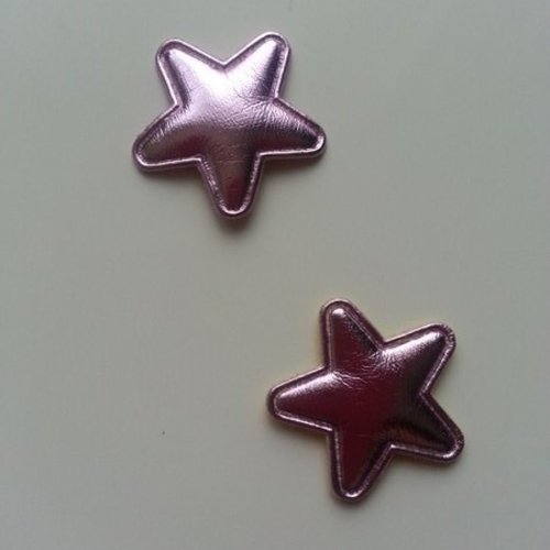 Lot de 2 étoiles en tissu matelassé de 25mm rose