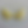 Applique ailes d'ange en tissu pailleté  50*30mm jaune pale