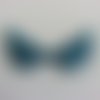 Applique ailes d'ange en tissu brillant 50*30mm bleu turquoise