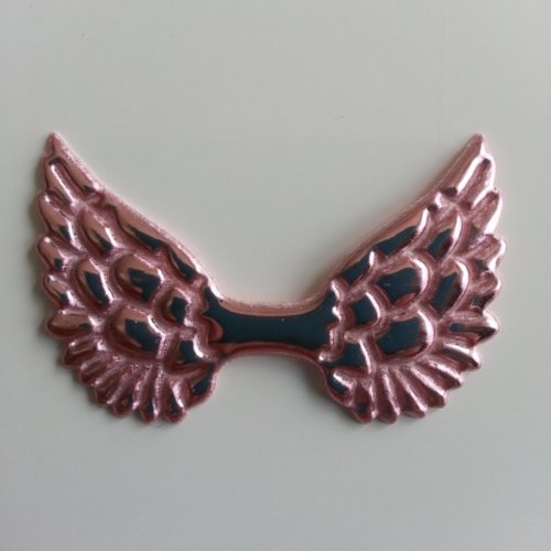 Applique ailes d'ange en tissu brillant 50*30mm rose