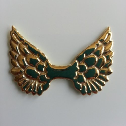 Applique ailes d'ange en tissu brillant 50*30mm doré, or