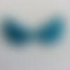 Applique ailes d'ange en tissu pailleté  50*30mm bleu turquoise