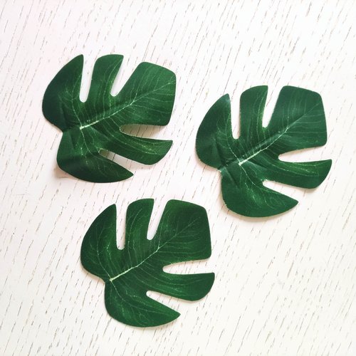 Lot de 3 feuilles artificielles vertes 7cm