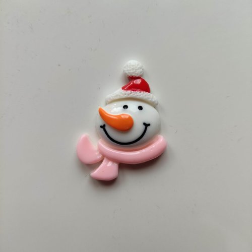 Tête de bonhomme de neige en resine noel 25*33mm