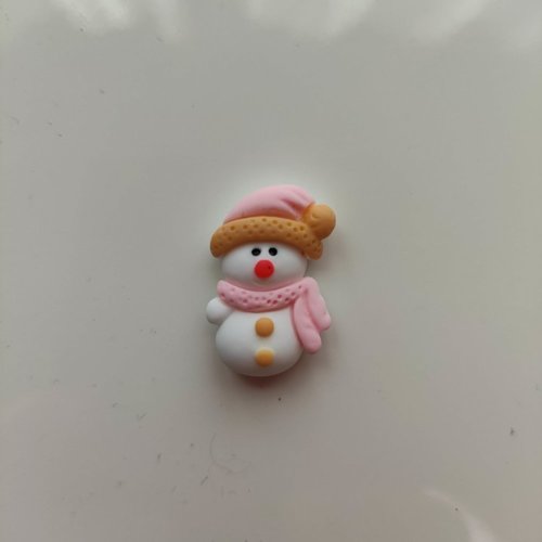 Embellissement bonhomme de neige noel  fimo  15*25mm