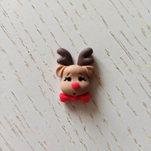 Embellissement renne de noel  fimo  15*21mm
