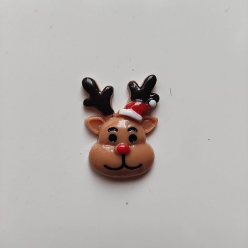 Tête de renne de noel en resine  20*30mm