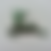 Renne  en tissu holographique vert    50*40mm