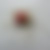 Noeud fleur rouge, bordeaux et ruban ivoire 60*90mm