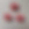 Lot de 3 poissons  en bois pêche et rose  25*30mm