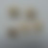 Lot de 5 boutons ronds plastique doré , or 15mm