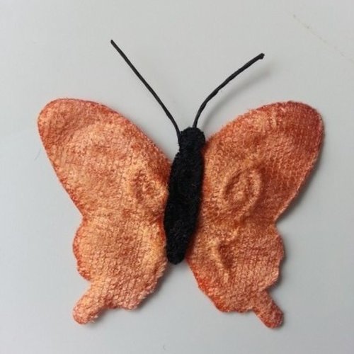 Papillon en tissu peche  50mm