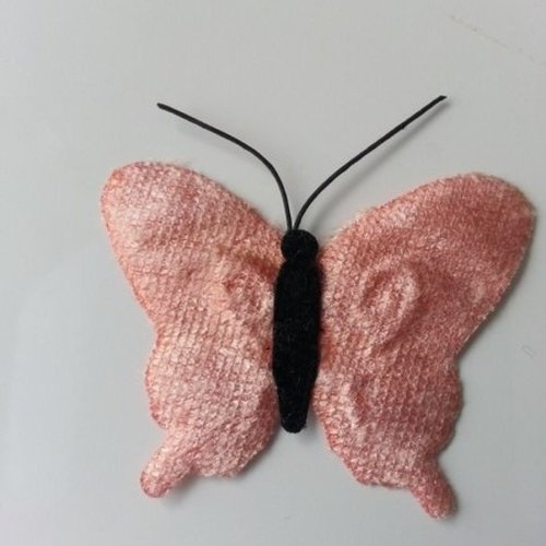 Papillon en tissu peche clair 50mm