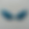 Applique ailes d'ange en tisu pailleté  65*35mm bleu turquoise