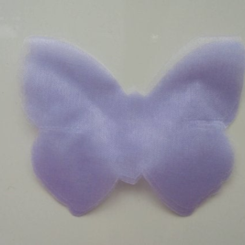 Lot de 10 papillons en organza mauve 95*80mm