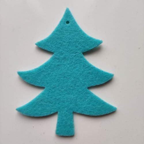 Sapin de noel en feutrine 80*110mm bleu