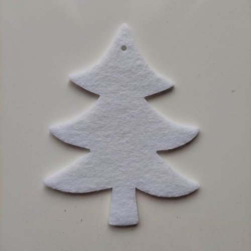 Sapin de noel en feutrine 80*110mm blanc