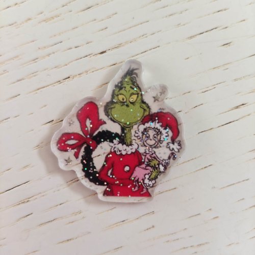 Cabochon plat en résine grinch bébé noel 33*35mm