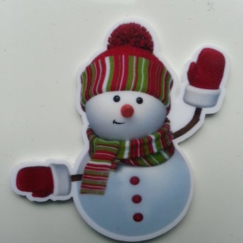 Cabochon plat en résine bonhomme de neige noel  50*48mm