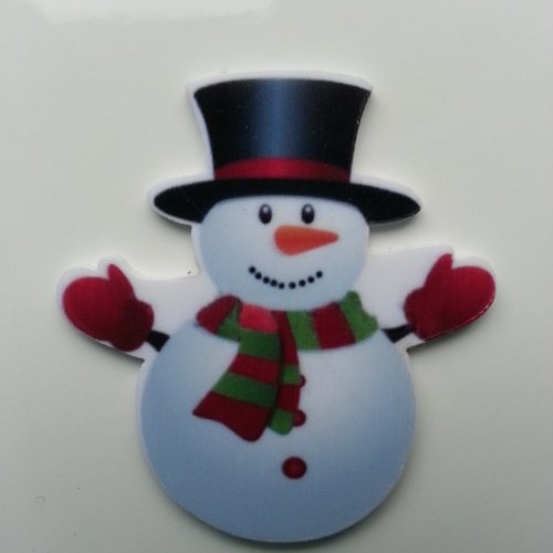 Cabochon plat en résine bonhomme de neige noel  40*45mm