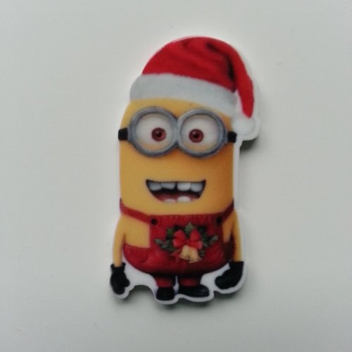 Cabochon plat en résine minion  noel 22 * 35mm