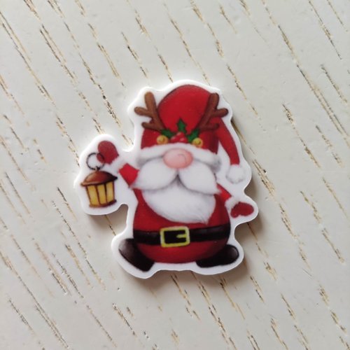 Cabochon plat en résine  gnome pere noel  33*35mm