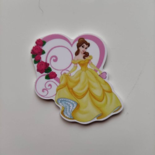 Cabochon plat en résine  princesse belle et la bete  40*45mm