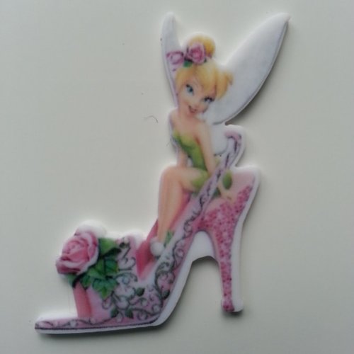 Cabochon plat en résine fée clochette chaussure 40*55mm