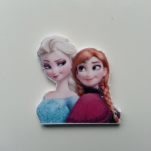 Cabochon plat en résine  princesse reine des neige anna elsa  28*28mm