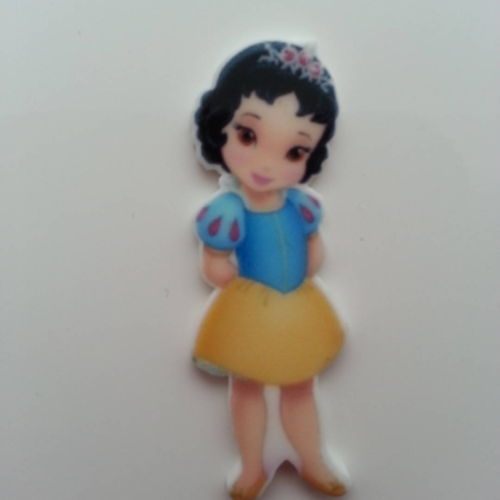 Cabochon plat en résine  princesse blanche neige et les 7 nains   17*45mm