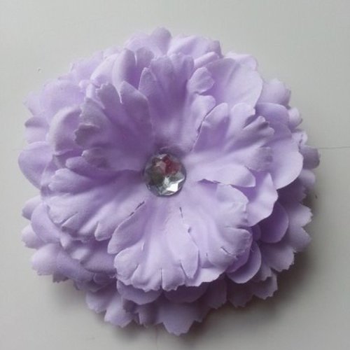Grande fleur en tissu 11cm mauve