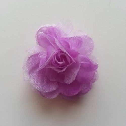 Fleur  en tissu mauve  45mm