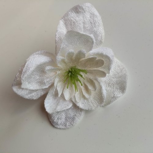 Fleur velouté ivoire 70mm