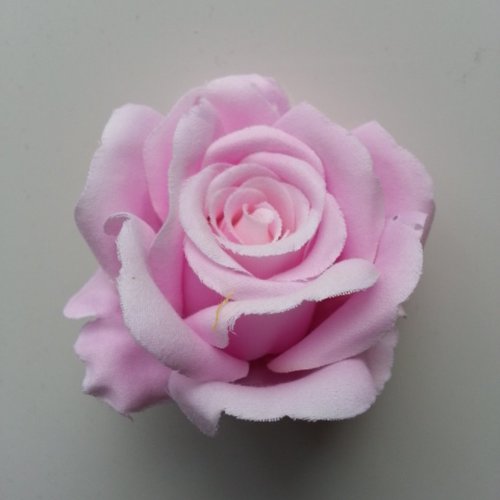 Tête de rose artificielle en tissu mauve 70mm