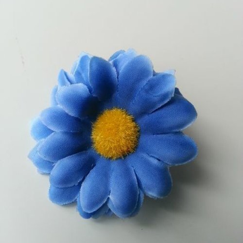 Fleur marguerite artificielle en tissu 45mm bleu royal