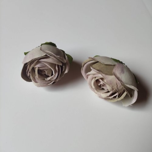 Fleur en tissu  50mm beige
